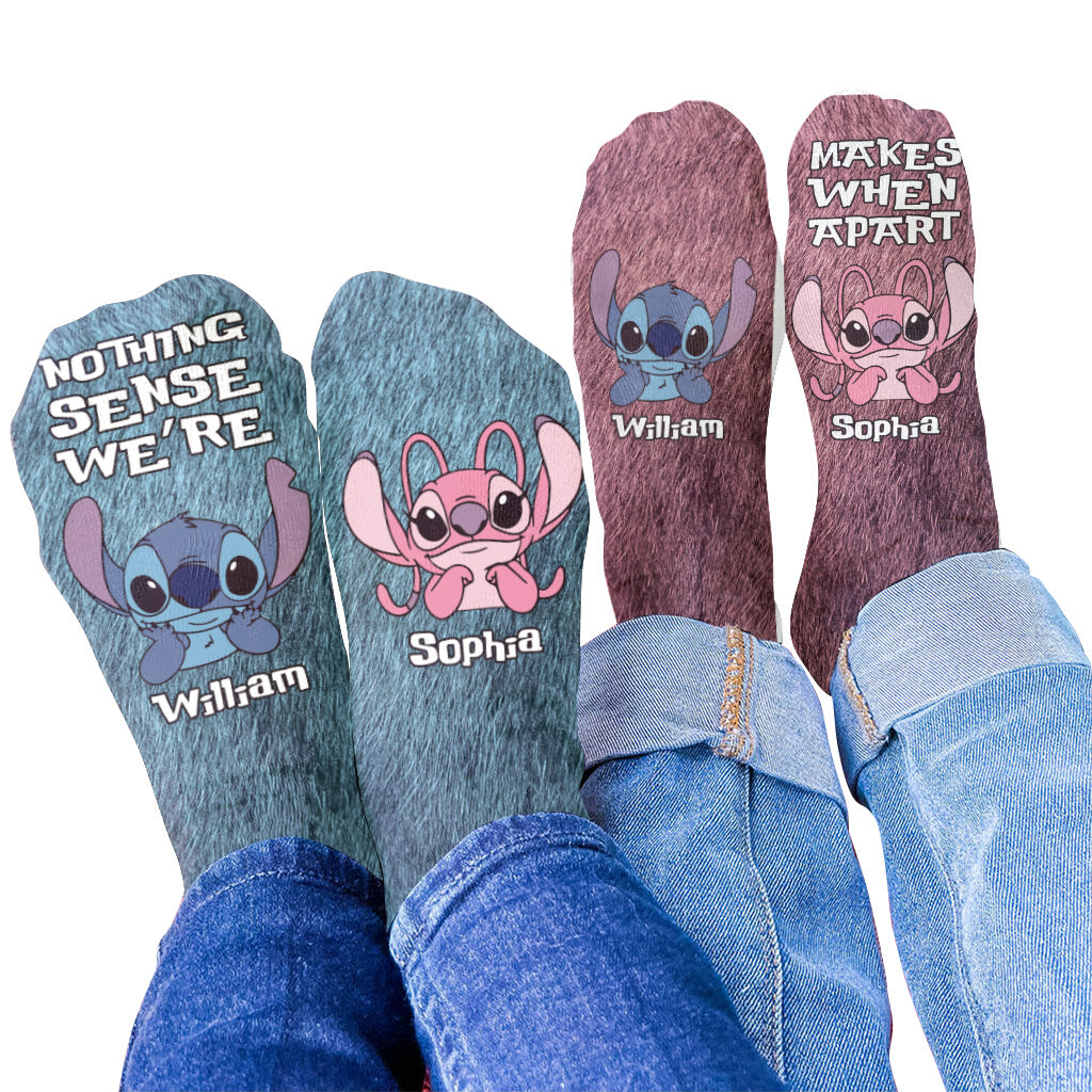 Personalized Ohana Socks Custom Name Gift for Couples Socks GradoCreations