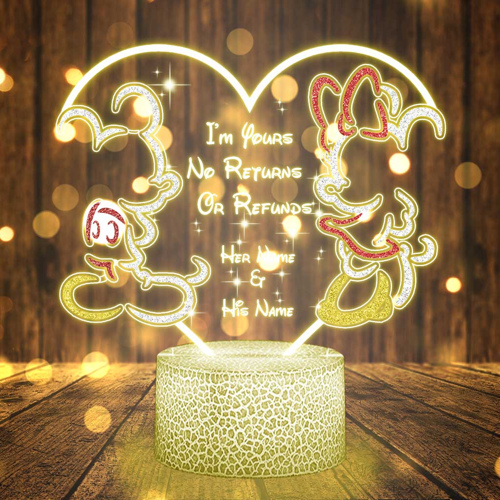 Personalized Couple Mouse Shaped LED Light Base Plaque Gift Shaped Plaque Light Base GradoCreations