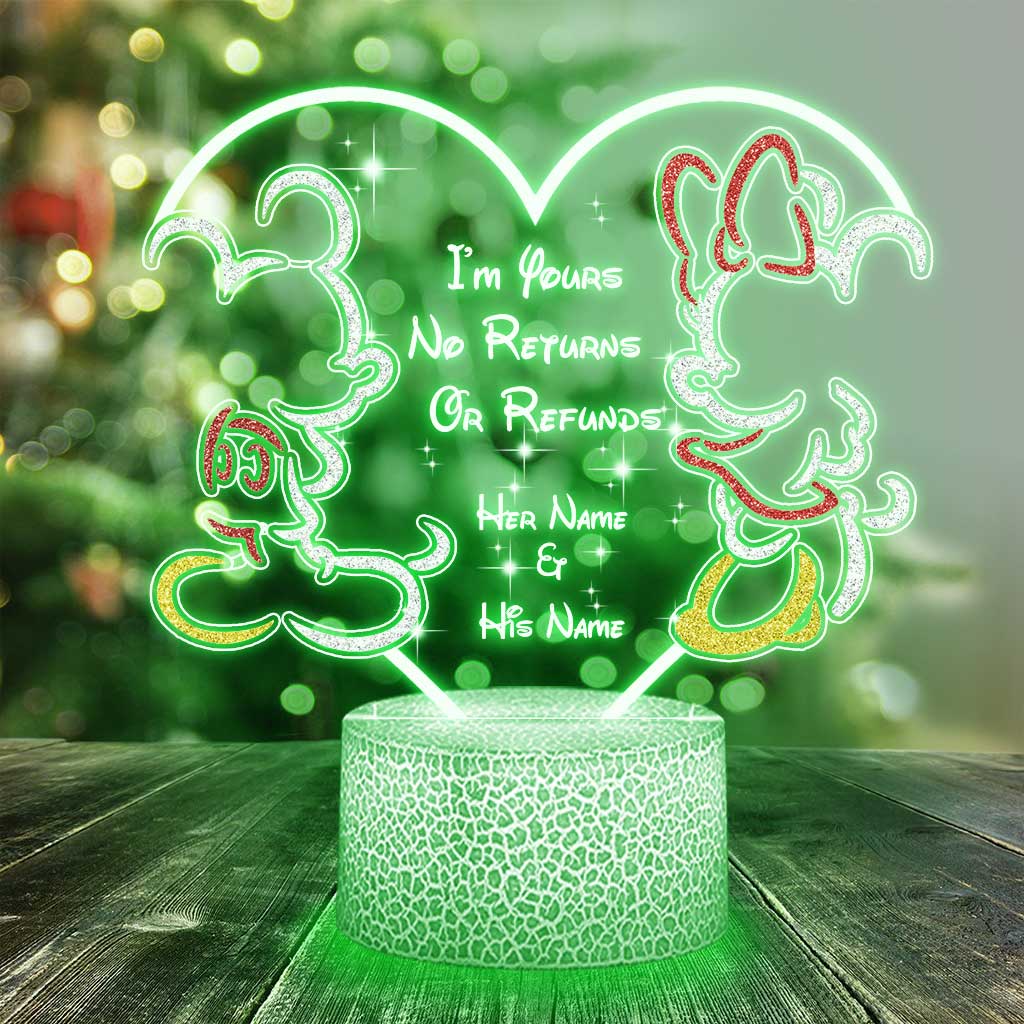 Personalized Couple Mouse Shaped LED Light Base Plaque Gift Shaped Plaque Light Base GradoCreations
