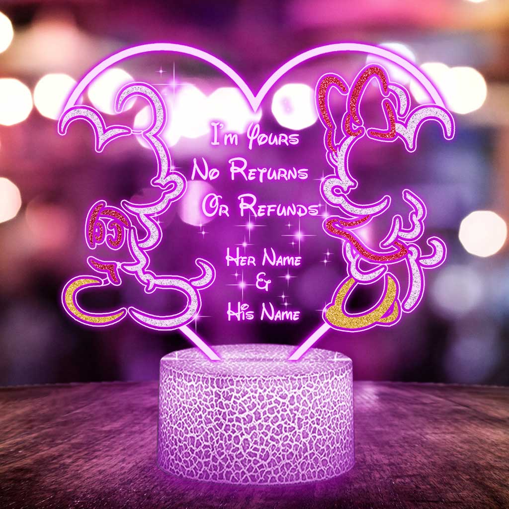 Personalized Couple Mouse Shaped LED Light Base Plaque Gift Shaped Plaque Light Base GradoCreations