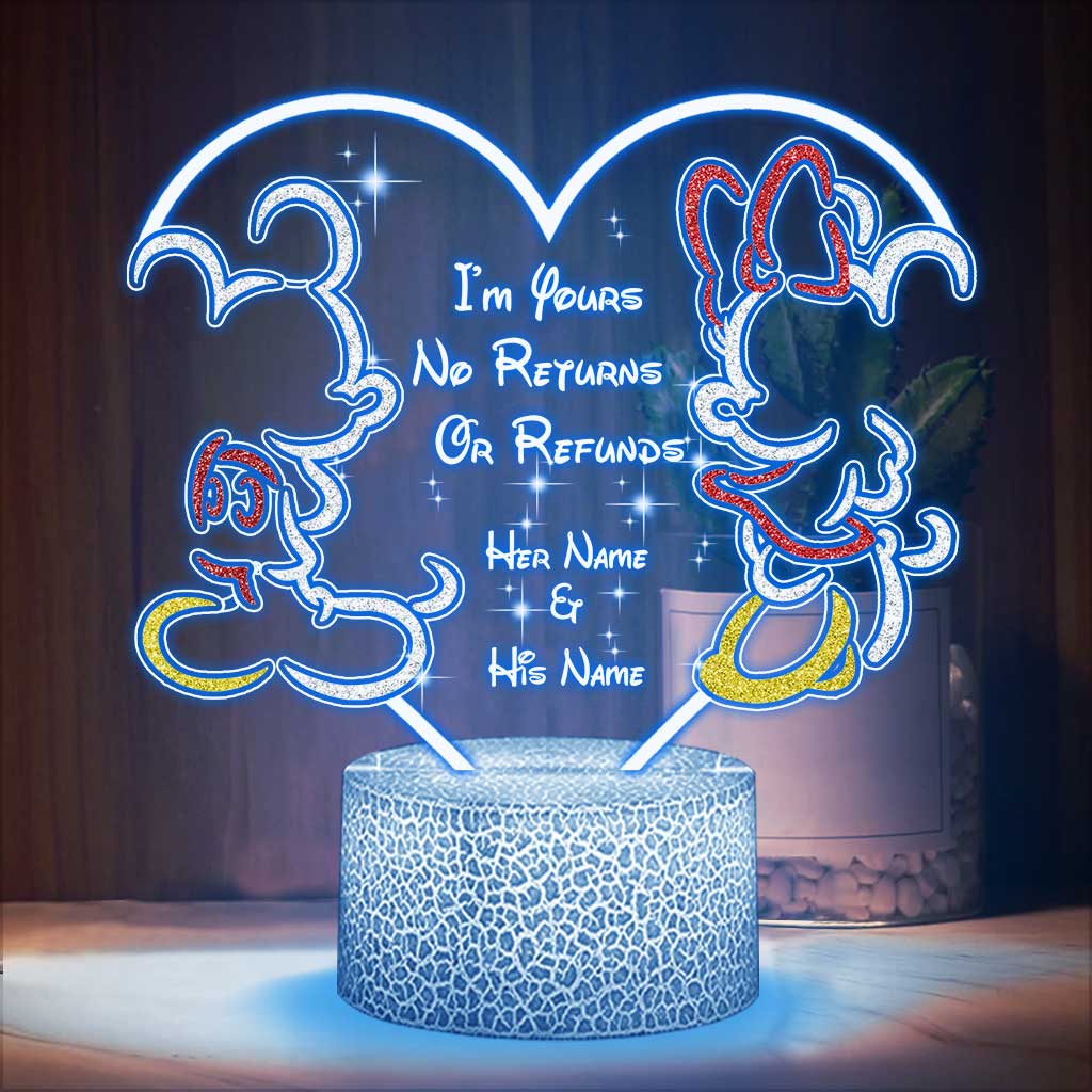 Personalized Couple Mouse Shaped LED Light Base Plaque Gift Shaped Plaque Light Base GradoCreations