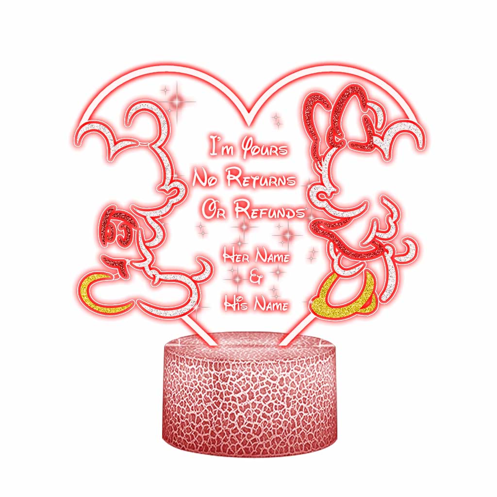 Personalized Couple Mouse Shaped LED Light Base Plaque Gift Shaped Plaque Light Base GradoCreations