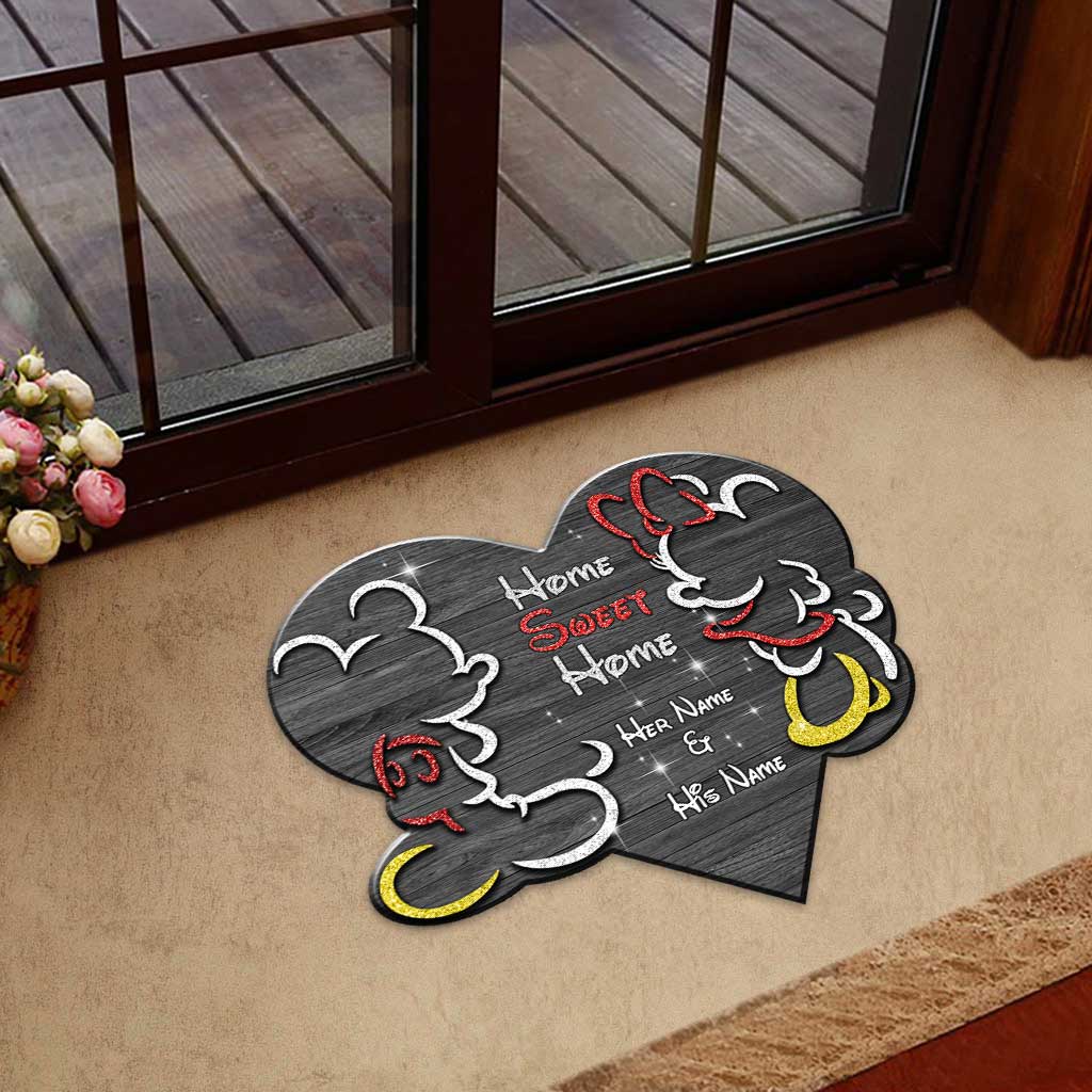 Personalized Mouse-Shaped Doormat for Couples - Home Sweet Home Gift Shaped Doormat GradoCreations