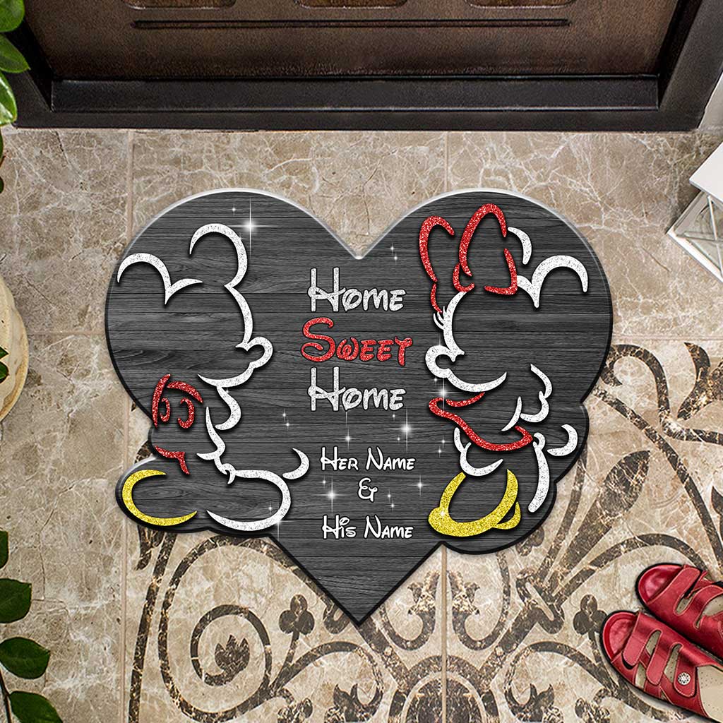 Personalized Mouse-Shaped Doormat for Couples - Home Sweet Home Gift Shaped Doormat GradoCreations