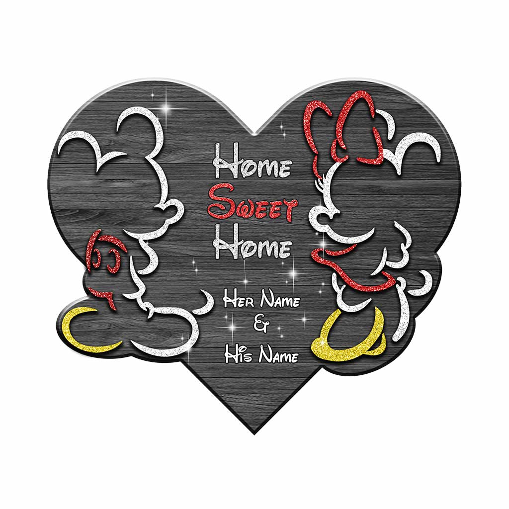 Personalized Mouse-Shaped Doormat for Couples - Home Sweet Home Gift Shaped Doormat GradoCreations