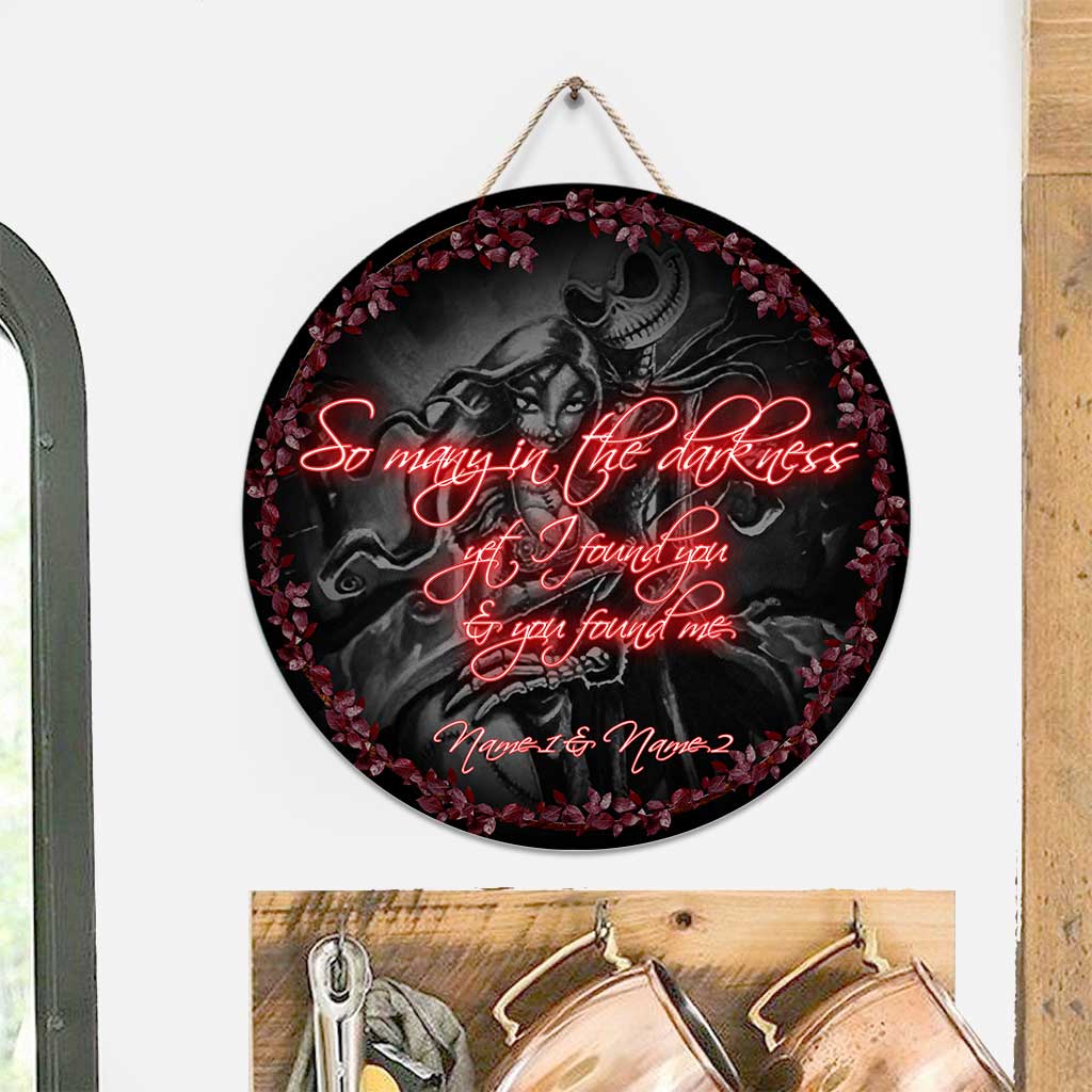 Personalized Couple Round Wood Sign with Dark Design for Home Decor Round Wood Sign GradoCreations