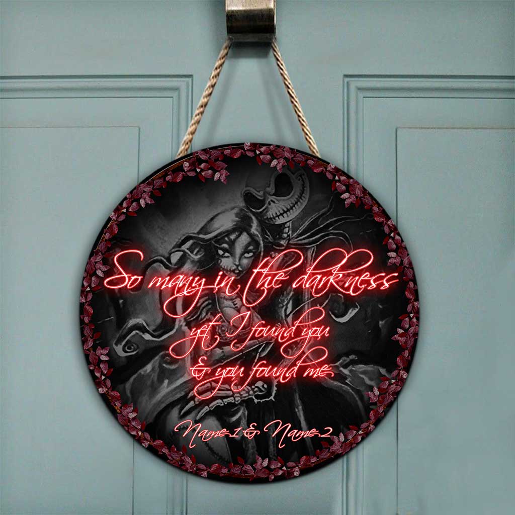 Personalized Couple Round Wood Sign with Dark Design for Home Decor Round Wood Sign GradoCreations