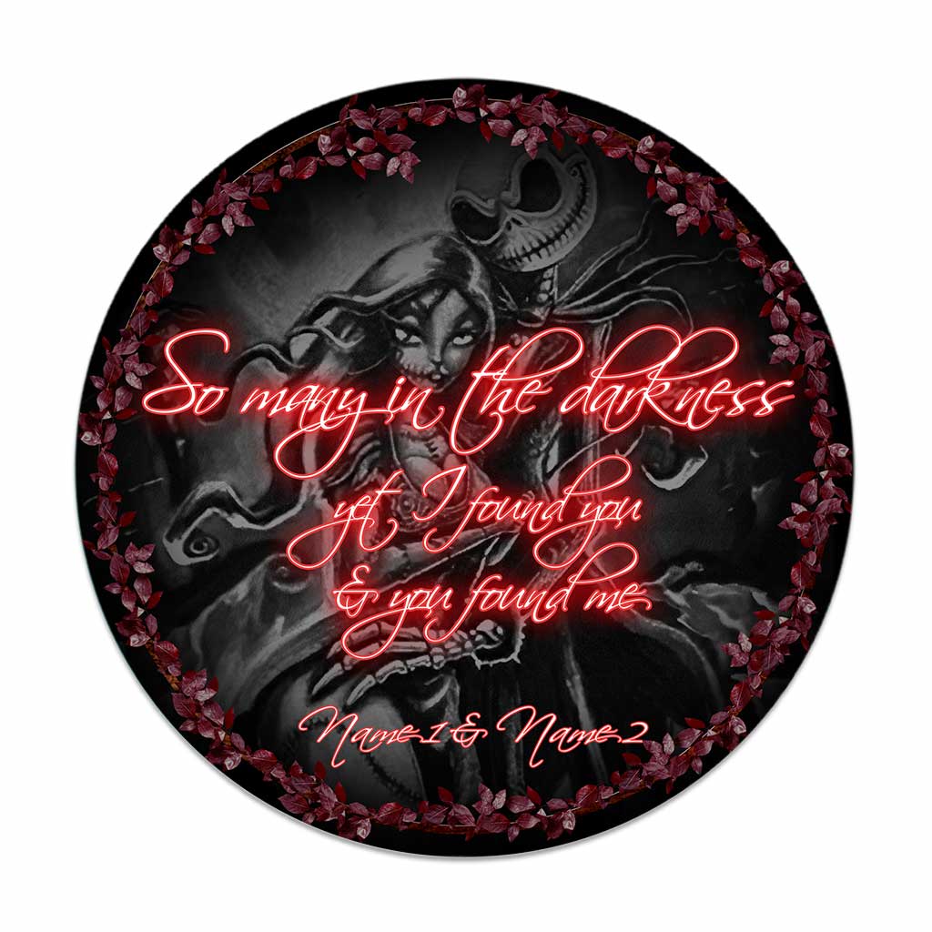 Personalized Couple Round Wood Sign with Dark Design for Home Decor Round Wood Sign GradoCreations