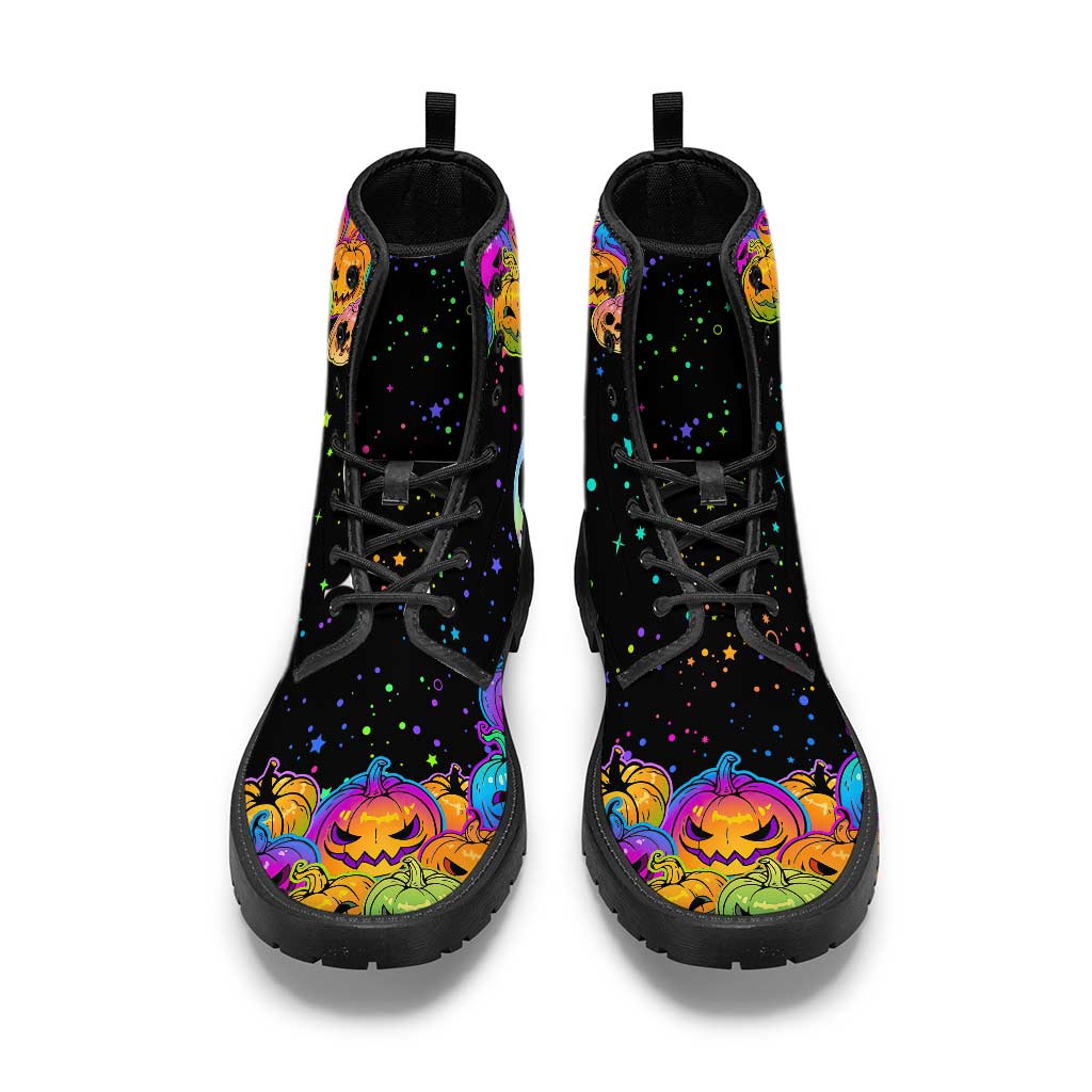 Personalized Pumpkin King Leather Boots Custom Name Gift Leather Boots GradoCreations