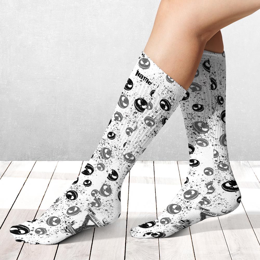 Personalized Rock Paper Scissors Nightmare Socks Custom Name Gift Socks GradoCreations