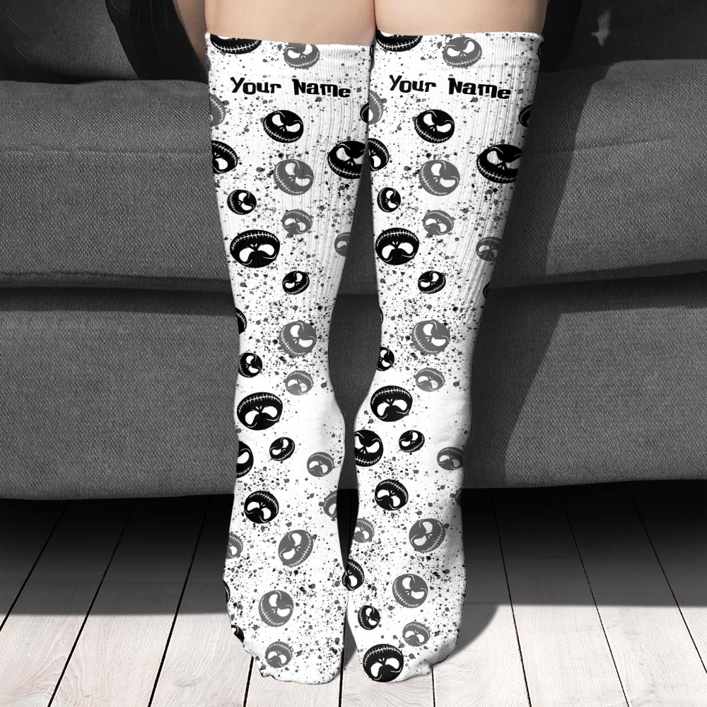 Personalized Rock Paper Scissors Nightmare Socks Custom Name Gift Socks GradoCreations