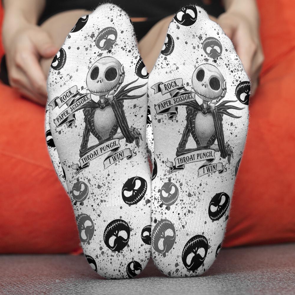 Personalized Rock Paper Scissors Nightmare Socks Custom Name Gift Socks GradoCreations