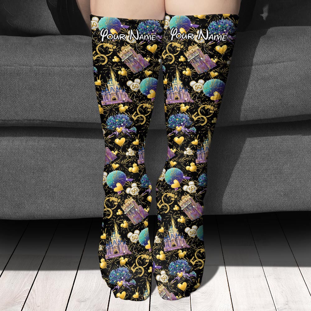 Personalized 50th Anniversary Mouse Socks Custom Design Gift Socks GradoCreations