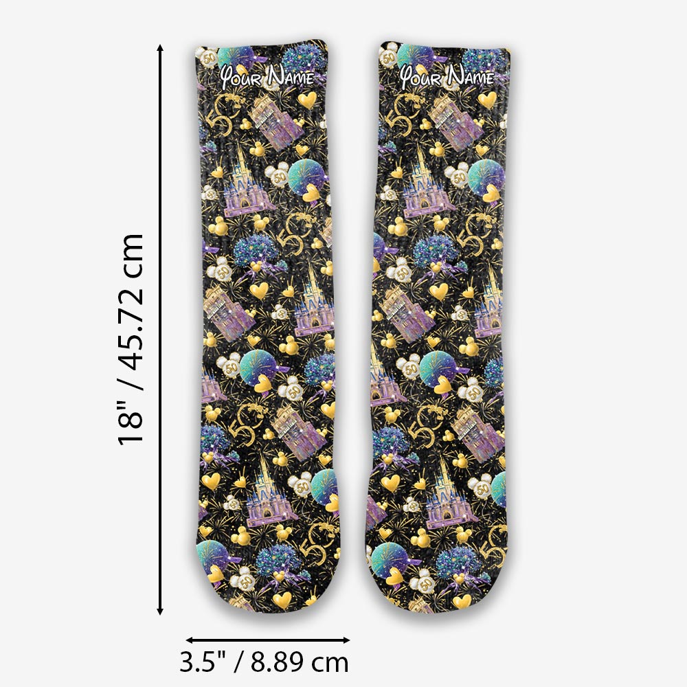 Personalized 50th Anniversary Mouse Socks Custom Design Gift Socks GradoCreations