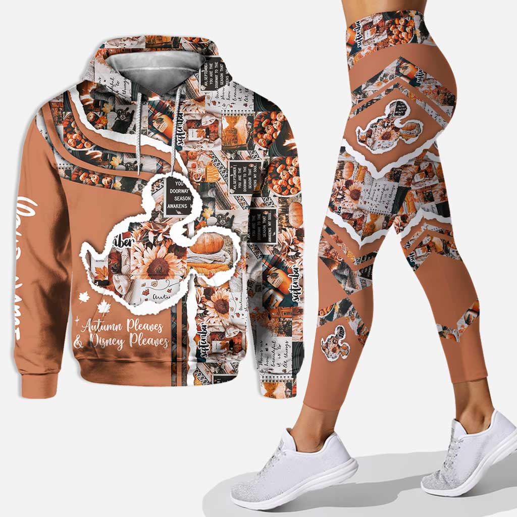 Personalized Fall Hoodie and Leggings Set Gift for Women Hoodie & Leggings GradoCreations