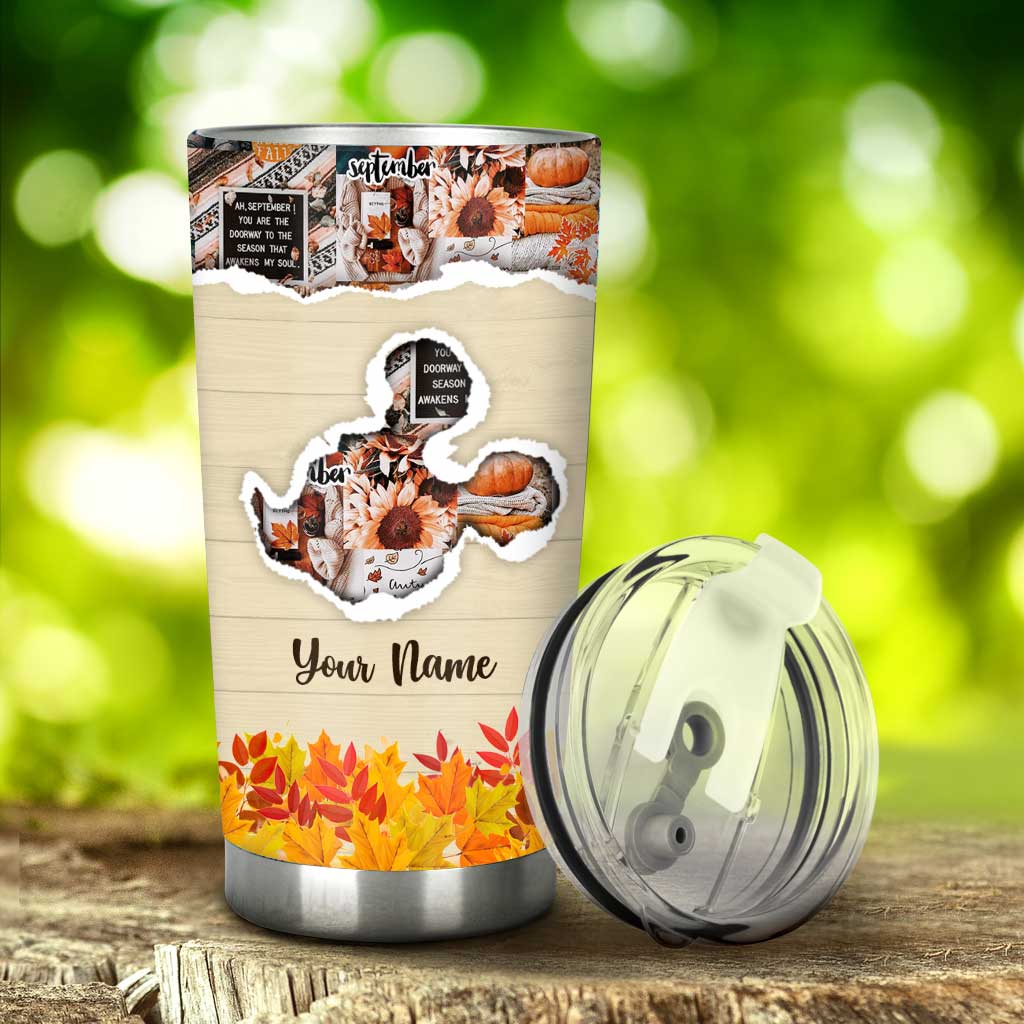 Personalized Fall Mouse Tumbler Custom Name Drinkware Gift Tumbler GradoCreations