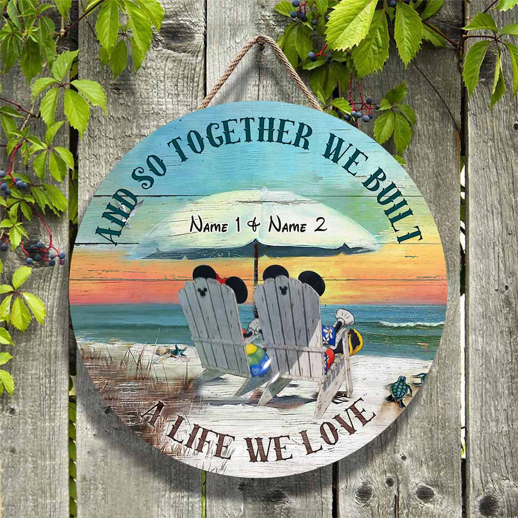 Personalized Round Wood Sign Custom Names for Wedding Anniversary Gift Round Wood Sign GradoCreations