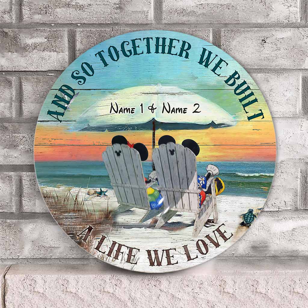 Personalized Round Wood Sign Custom Names for Wedding Anniversary Gift Round Wood Sign GradoCreations