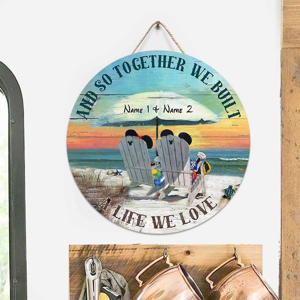 Personalized Round Wood Sign Custom Names for Wedding Anniversary Gift Round Wood Sign GradoCreations