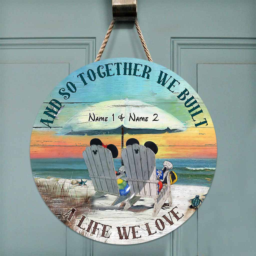Personalized Round Wood Sign Custom Names for Wedding Anniversary Gift Round Wood Sign GradoCreations