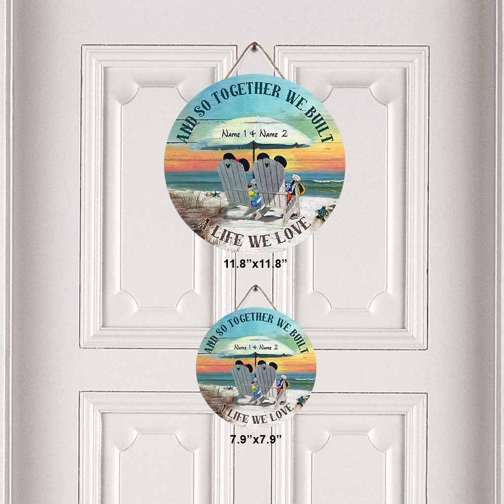 Personalized Round Wood Sign Custom Names for Wedding Anniversary Gift Round Wood Sign GradoCreations