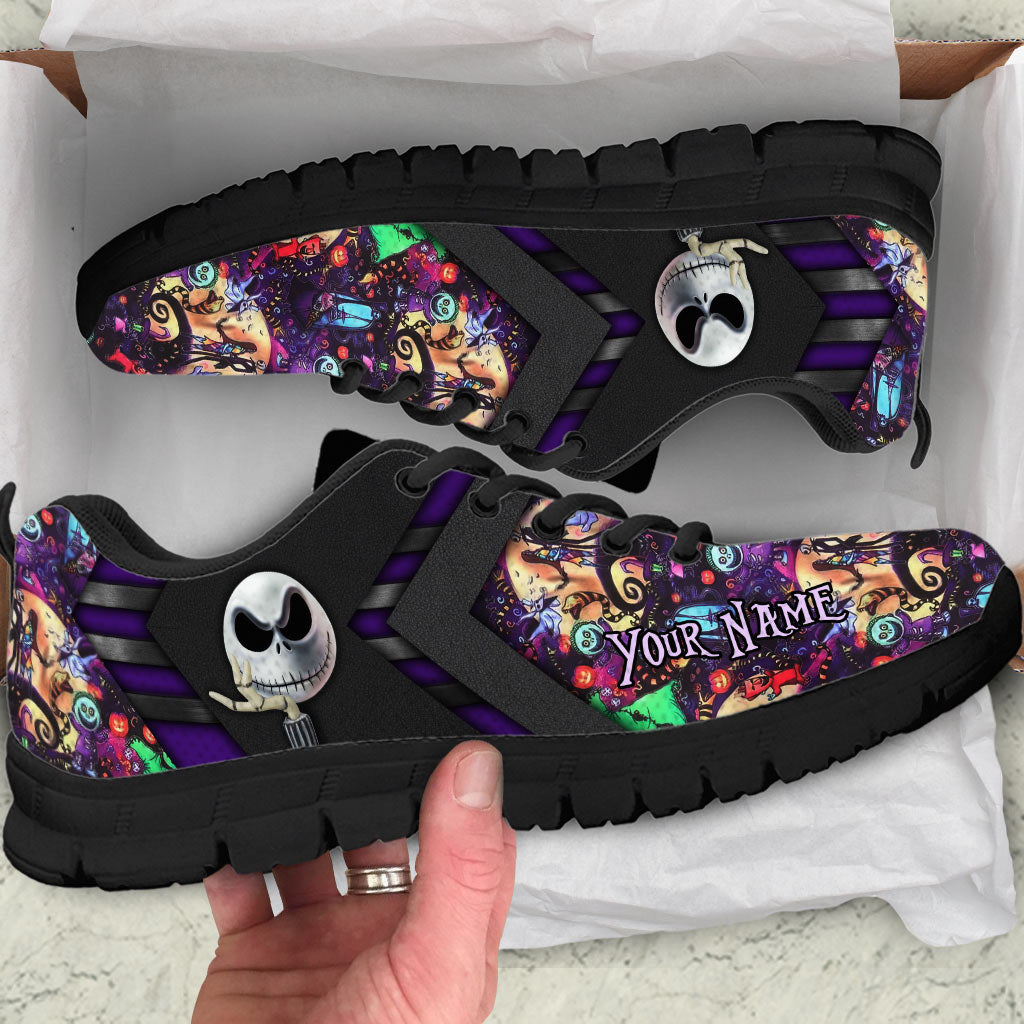 Personalized Nightmare Sneakers Custom Name Gift for Halloween Sneakers GradoCreations