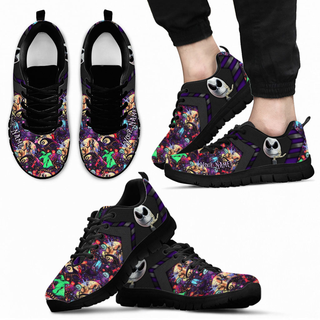 Personalized Nightmare Sneakers Custom Name Gift for Halloween Sneakers GradoCreations