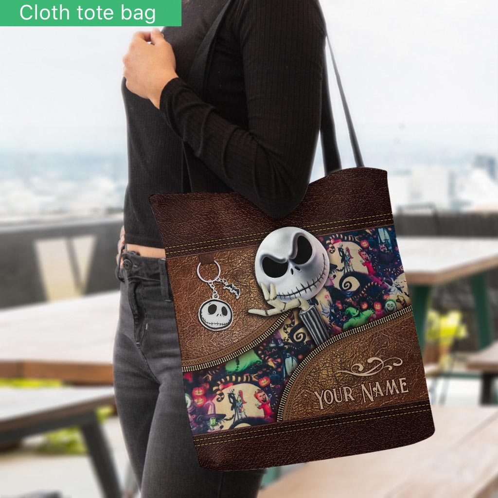 Personalized Nightmare Tote Bag Custom Name Gift for Halloween Tote Bag GradoCreations
