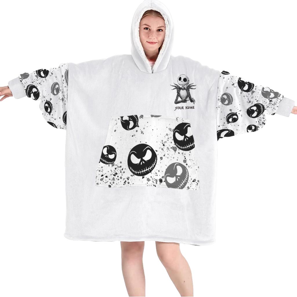 Personalized Nightmare Blanket Hoodie Custom Name Gift for Halloween Blanket Hoodie GradoCreations