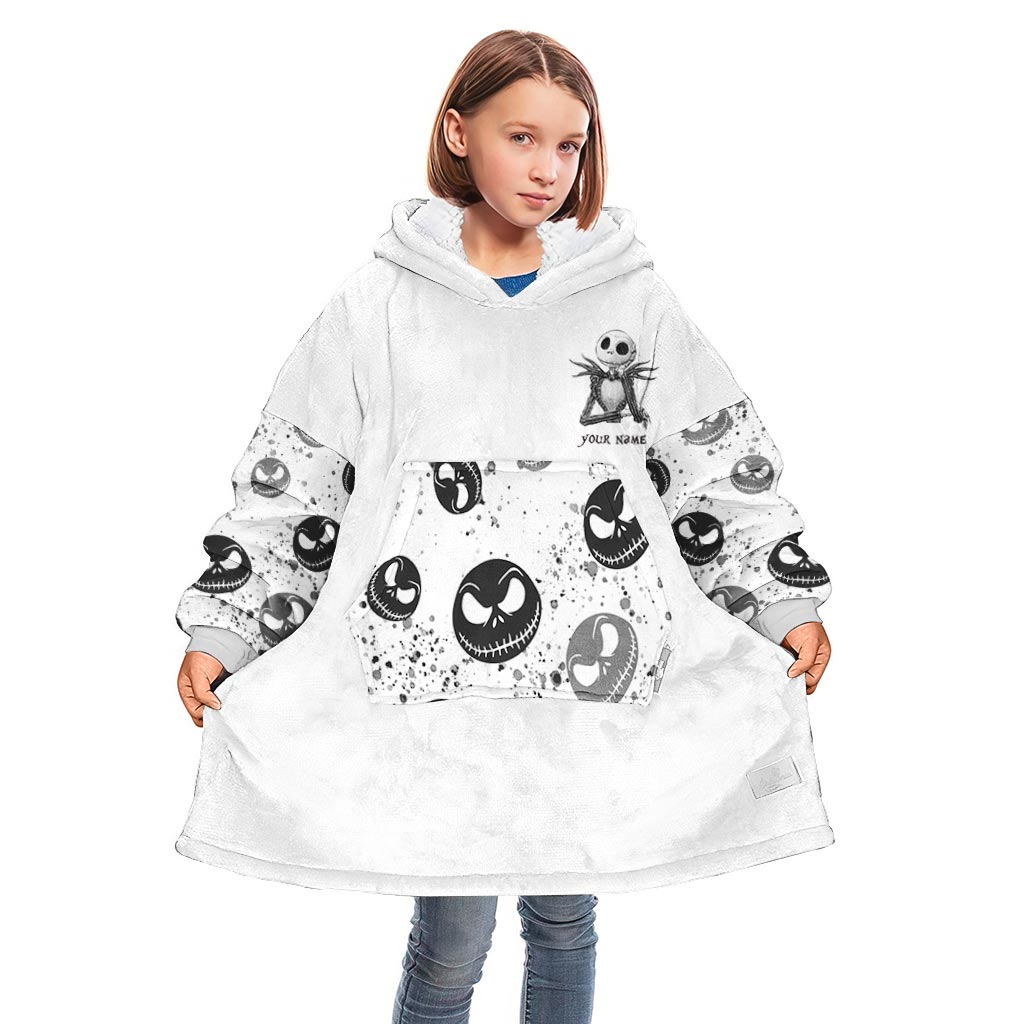Personalized Nightmare Blanket Hoodie Custom Name Gift for Halloween Blanket Hoodie GradoCreations