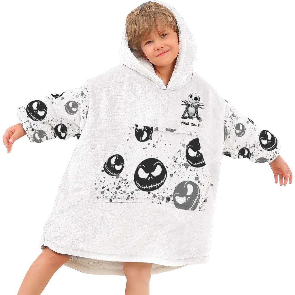 Personalized Nightmare Blanket Hoodie Custom Name Gift for Halloween Blanket Hoodie GradoCreations