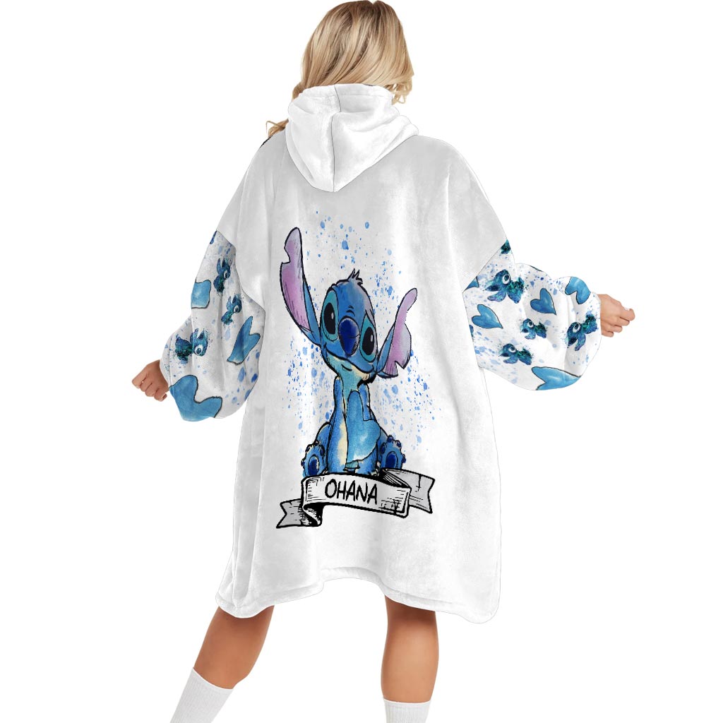 Personalized Ohana Blanket Hoodie Custom Name Gift for Kids Blanket Hoodie GradoCreations
