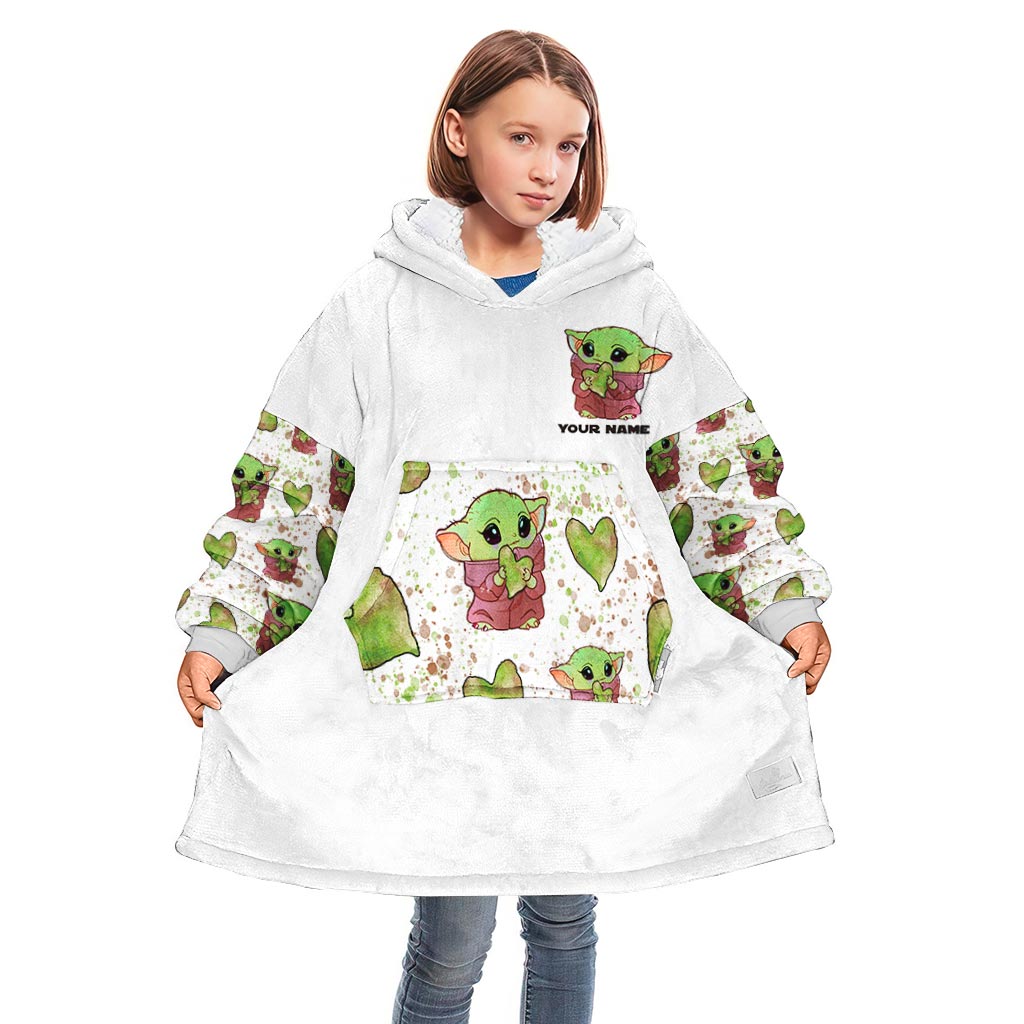 Personalized Blanket Hoodie with Custom Name Cute Design for Kids Blanket Hoodie GradoCreations