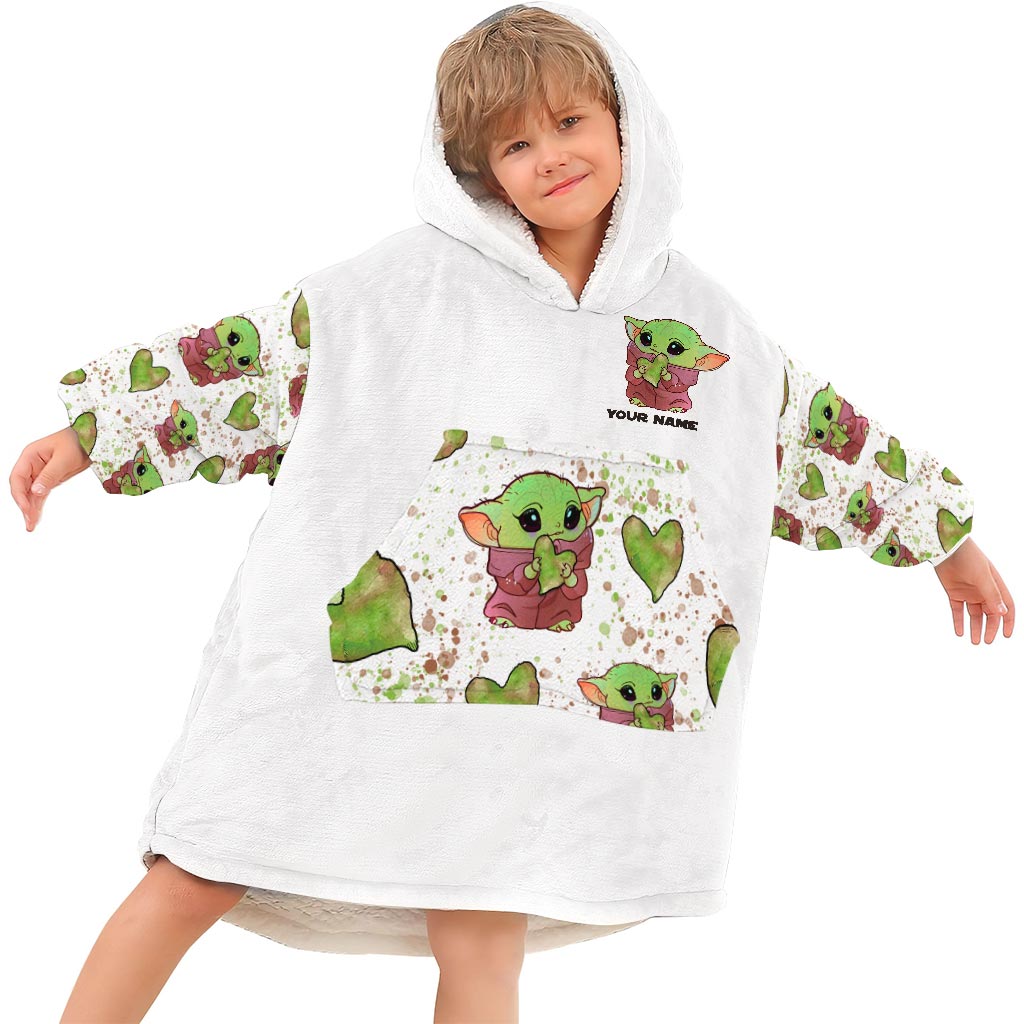 Personalized Blanket Hoodie with Custom Name Cute Design for Kids Blanket Hoodie GradoCreations