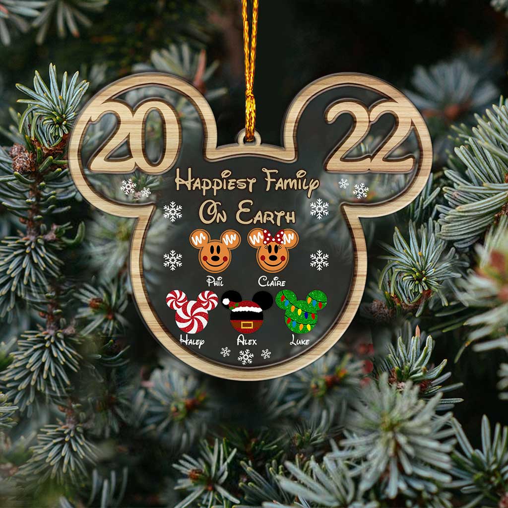 Personalized Mickey Mouse Family Christmas Ornament Custom Year Gift Layers Mix Ornament GradoCreations