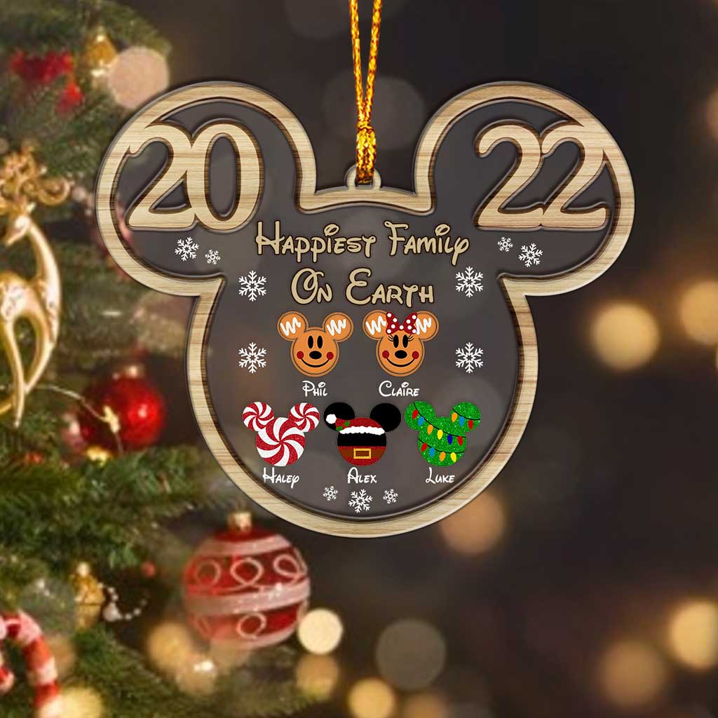 Personalized Mickey Mouse Family Christmas Ornament Custom Year Gift Layers Mix Ornament GradoCreations
