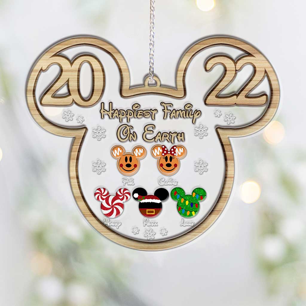 Personalized Mickey Mouse Family Christmas Ornament Custom Year Gift Layers Mix Ornament GradoCreations