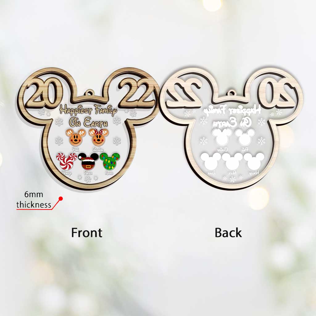 Personalized Mickey Mouse Family Christmas Ornament Custom Year Gift Layers Mix Ornament GradoCreations
