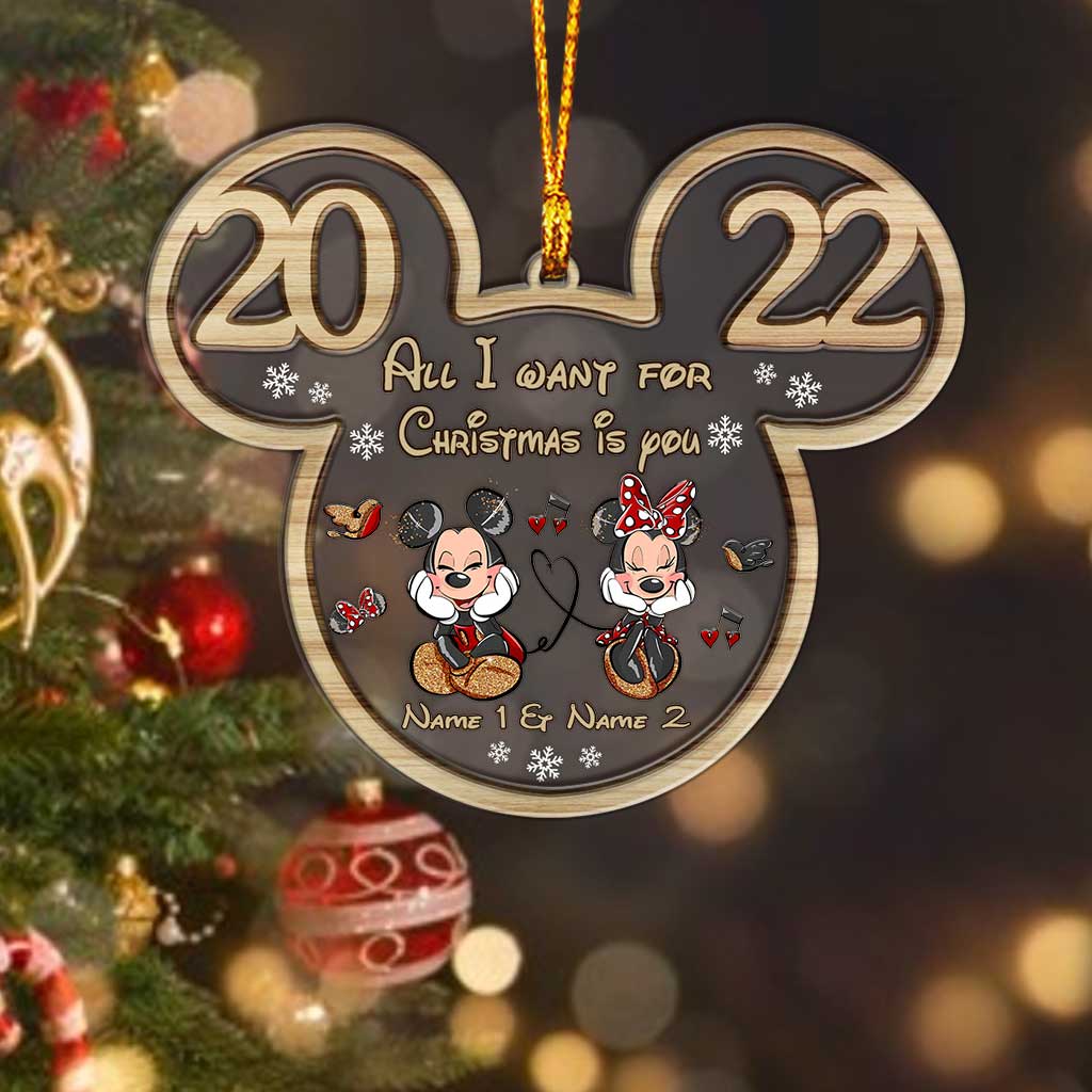 Personalized Christmas Mouse Layers Mix Ornament Gift for Couples Layers Mix Ornament GradoCreations