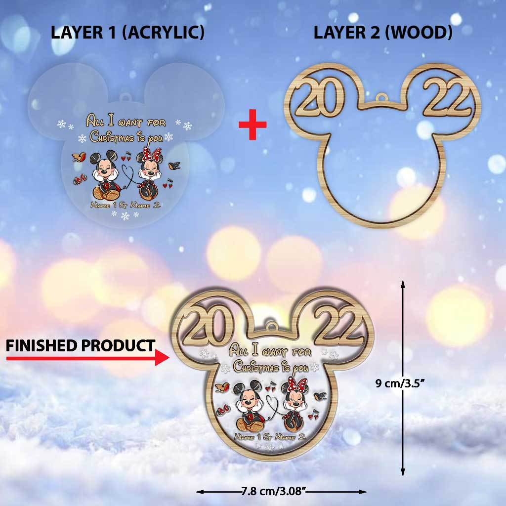 Personalized Christmas Mouse Layers Mix Ornament Gift for Couples Layers Mix Ornament GradoCreations
