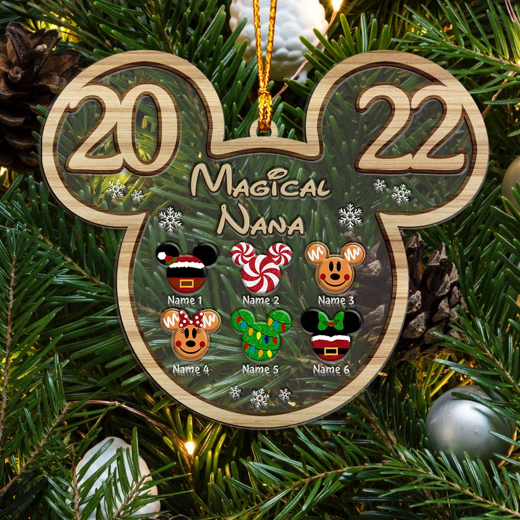 Personalized Christmas Mouse Ornament for Grandma - Custom Name Gift Layers Mix Ornament GradoCreations