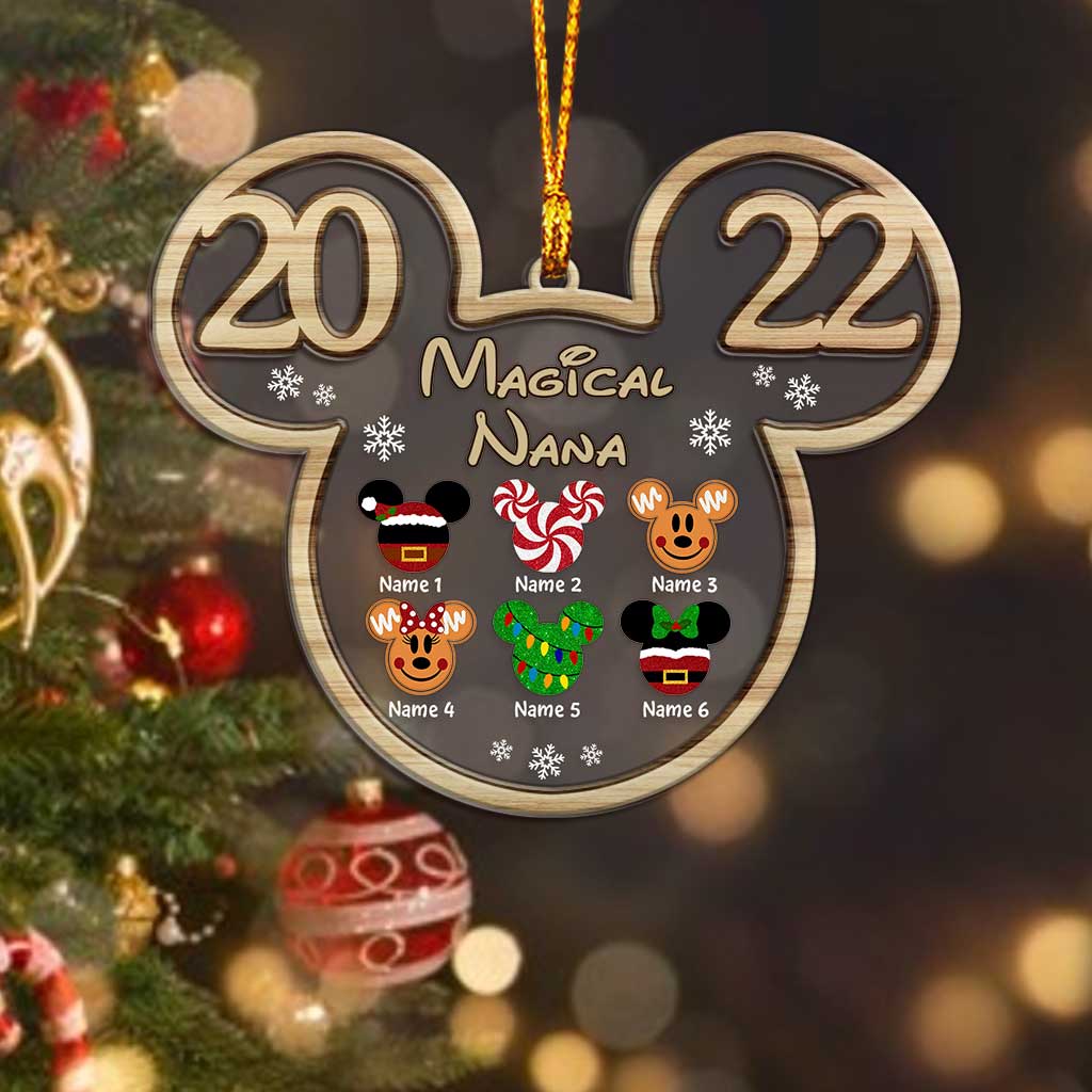 Personalized Christmas Mouse Ornament for Grandma - Custom Name Gift Layers Mix Ornament GradoCreations