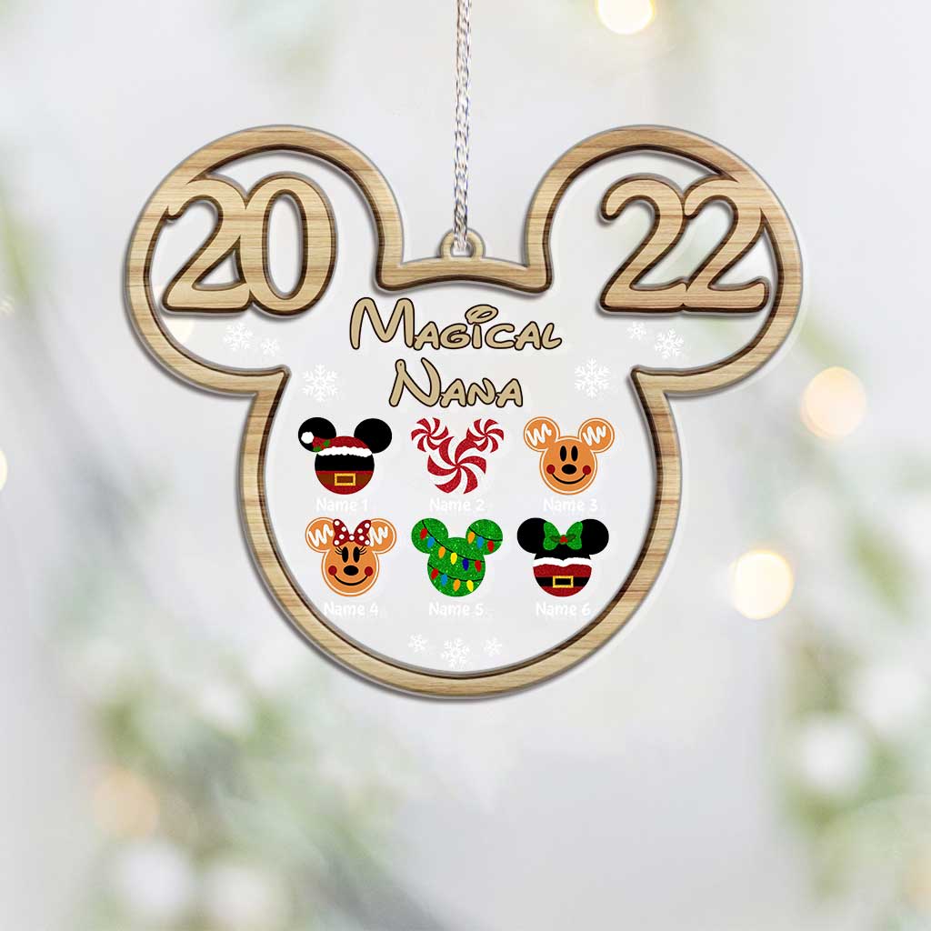 Personalized Christmas Mouse Ornament for Grandma - Custom Name Gift Layers Mix Ornament GradoCreations
