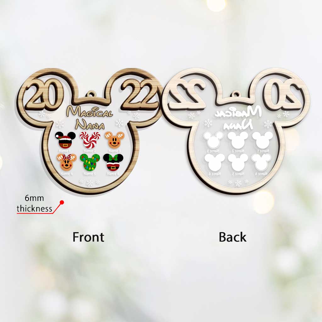 Personalized Christmas Mouse Ornament for Grandma - Custom Name Gift Layers Mix Ornament GradoCreations