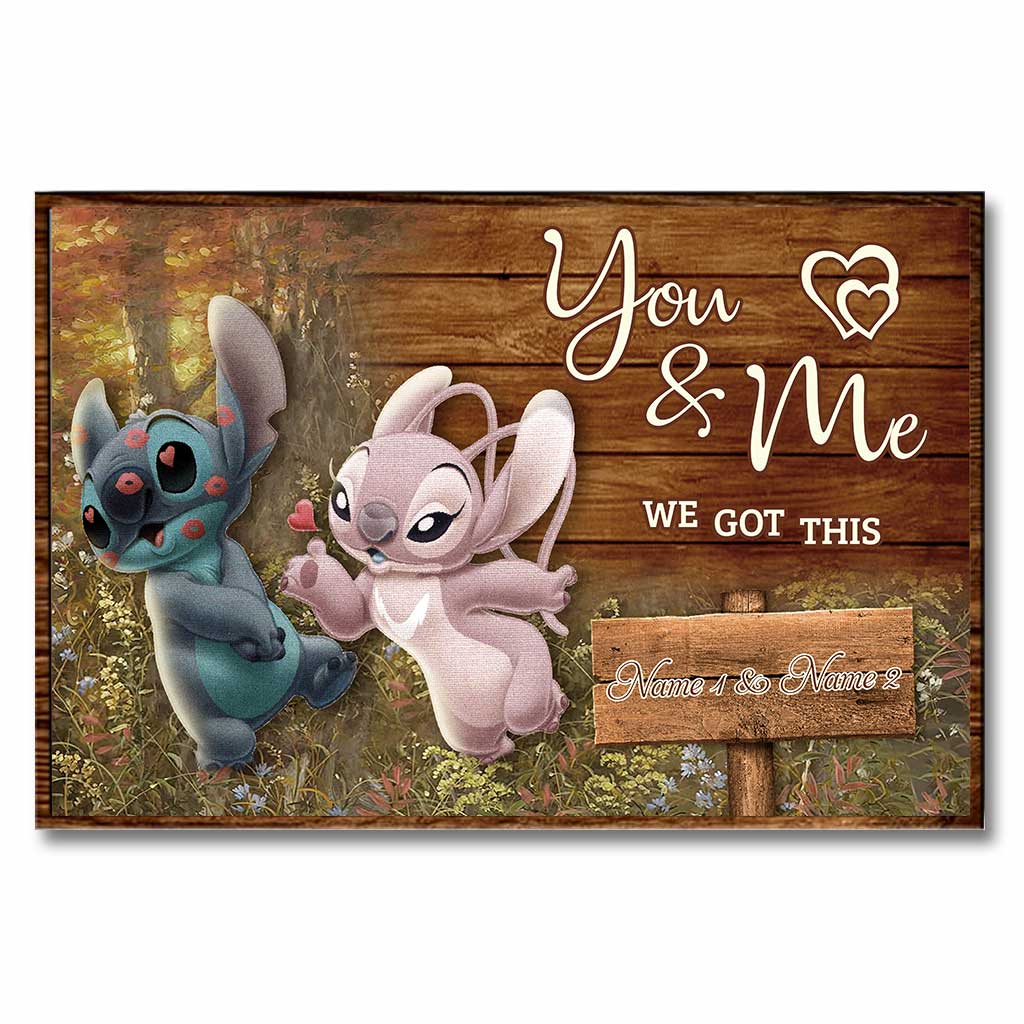 Personalized Couple Poster You & Me Custom Names Gift Canvas and Poster GradoCreations