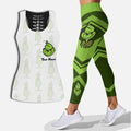 Personalized Grinch Hollow Tank Top & Leggings Gift for Women Hollow Tank & Leggings GradoCreations