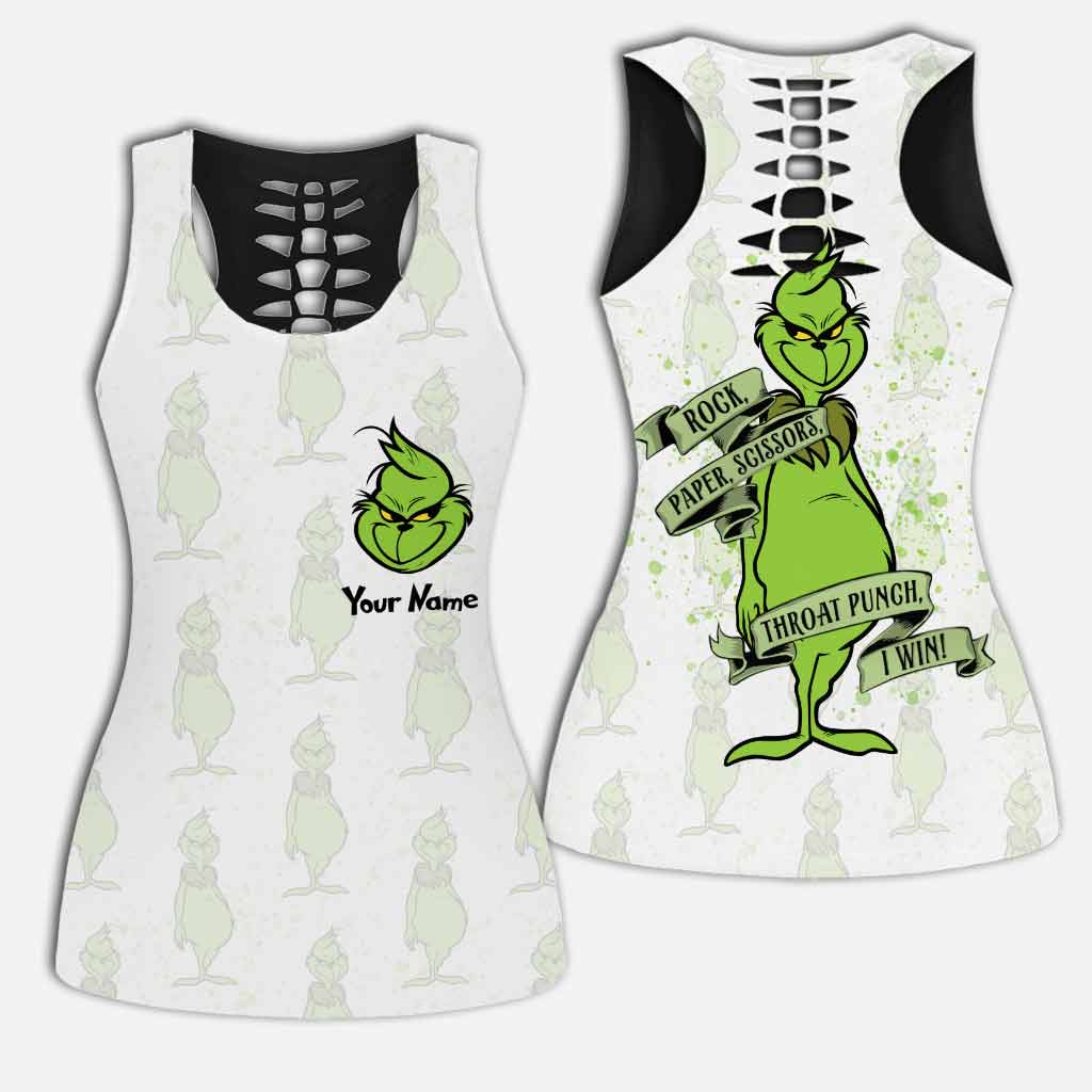 Personalized Grinch Hollow Tank Top & Leggings Gift for Women Hollow Tank & Leggings GradoCreations