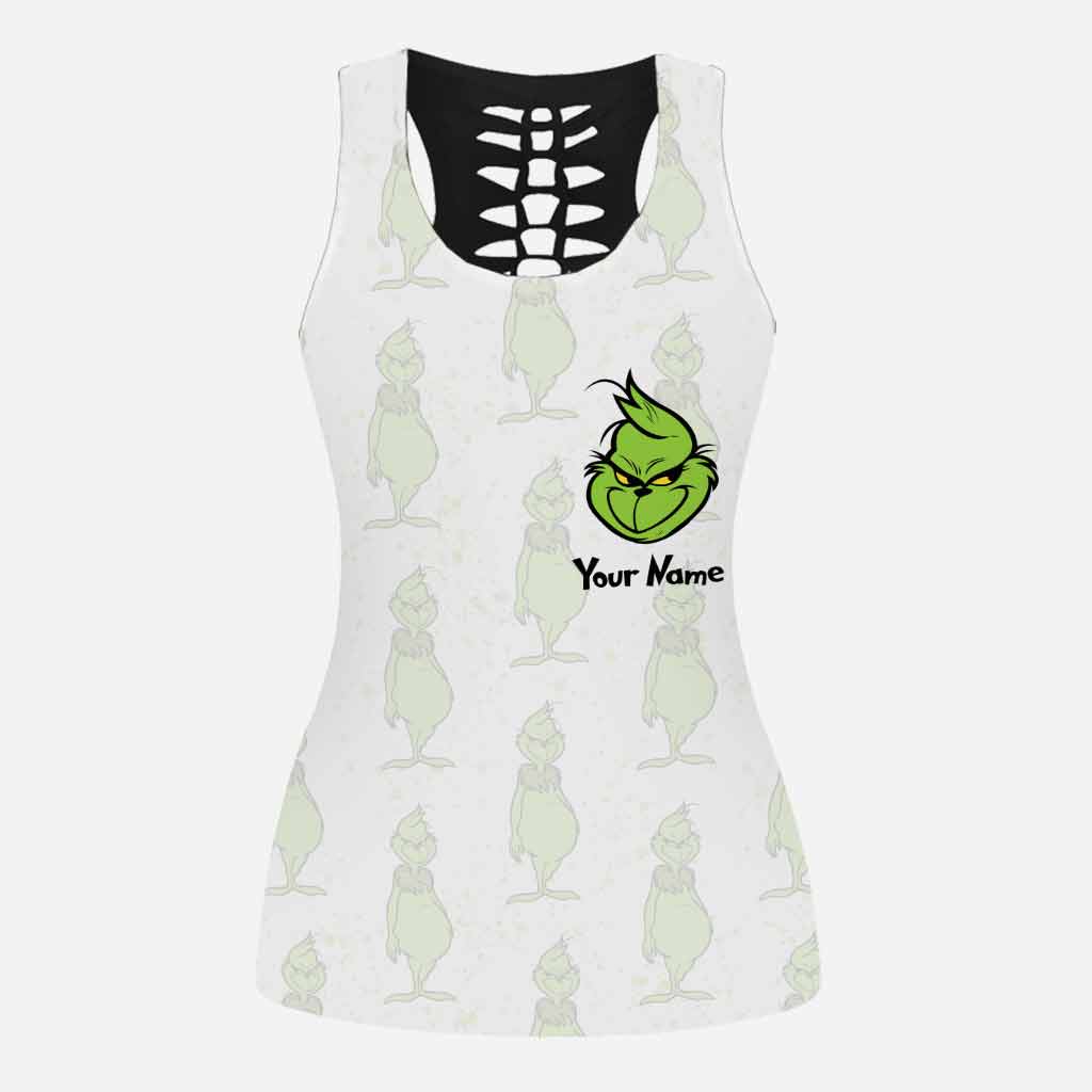 Personalized Grinch Hollow Tank Top & Leggings Gift for Women Hollow Tank & Leggings GradoCreations