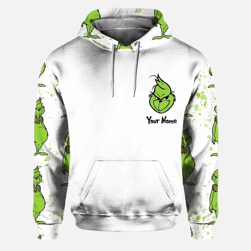 Personalized Grinch Hoodie and Leggings Set for Christmas Hoodie & Leggings GradoCreations