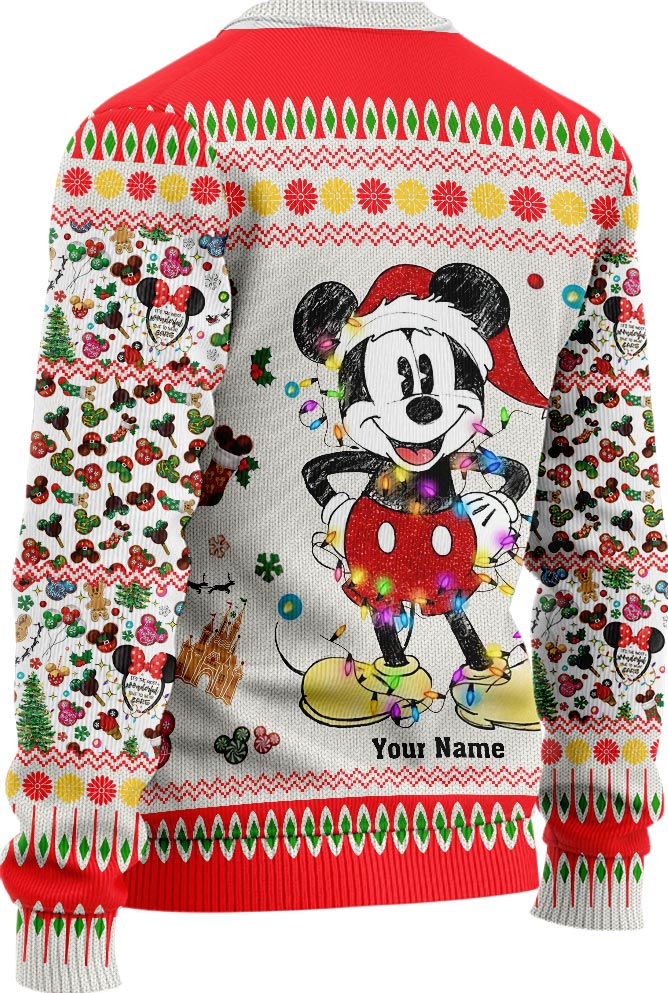 Personalized Christmas Mouse Sweater Custom Name Gift Sweater GradoCreations